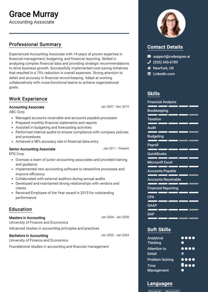 14 Accounting Officer Resume Examples And Templates for 2024 ...