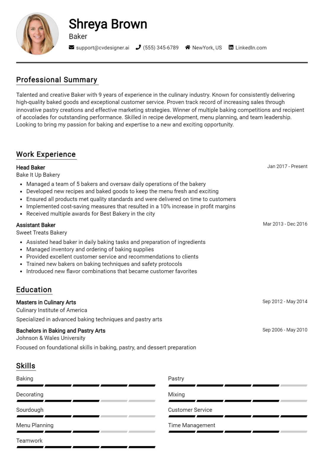 Baker Resume Example for 2024 - Baker Resume Example 1095x1536 