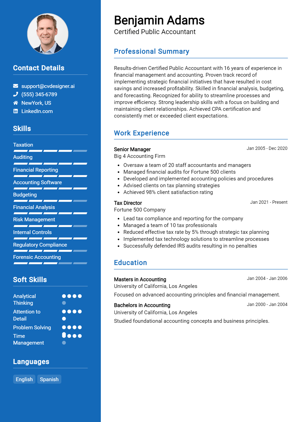Certified Public Accountant Resume - Certified Public Accountant Resume Example