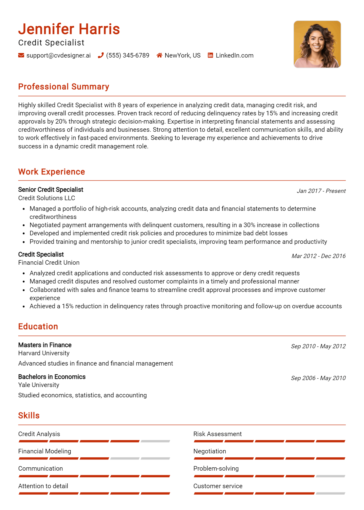 6 Credit Officer Resume Examples And Templates for 2024 - CVDesigner.ai