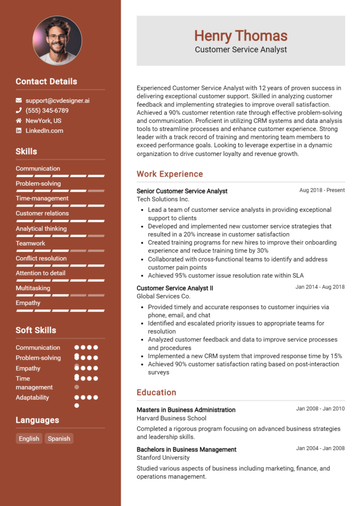 9 Bilingual Customer Service Resume Examples And Templates for 2025 CVDesigner.ai