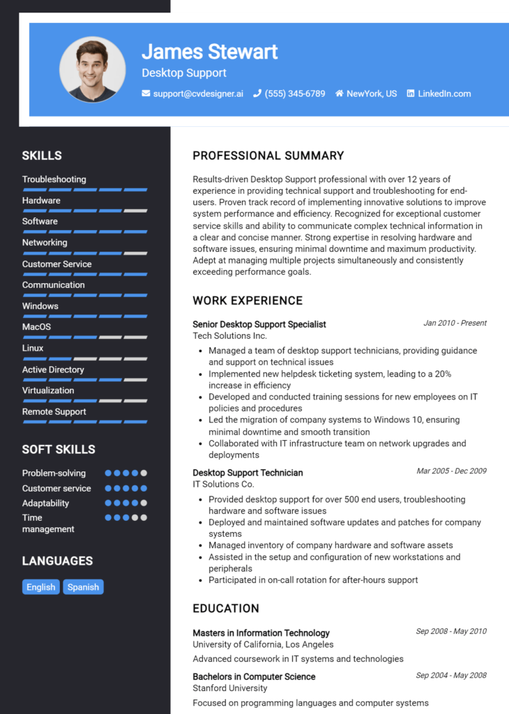 14 Desktop Support Specialist Resume - Desktop Support Resume Example 730x1024