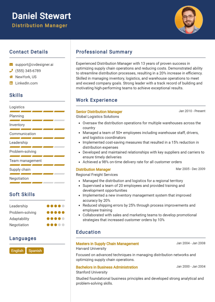 9 Stock Manager Resume Examples - Distribution Manager Resume Example 730x1024 