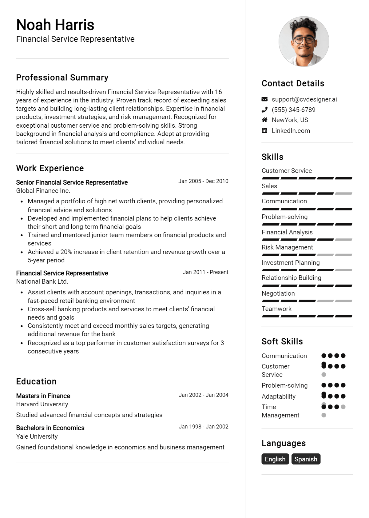 15 Financial Services Representative Resume Examples And Templates for ...