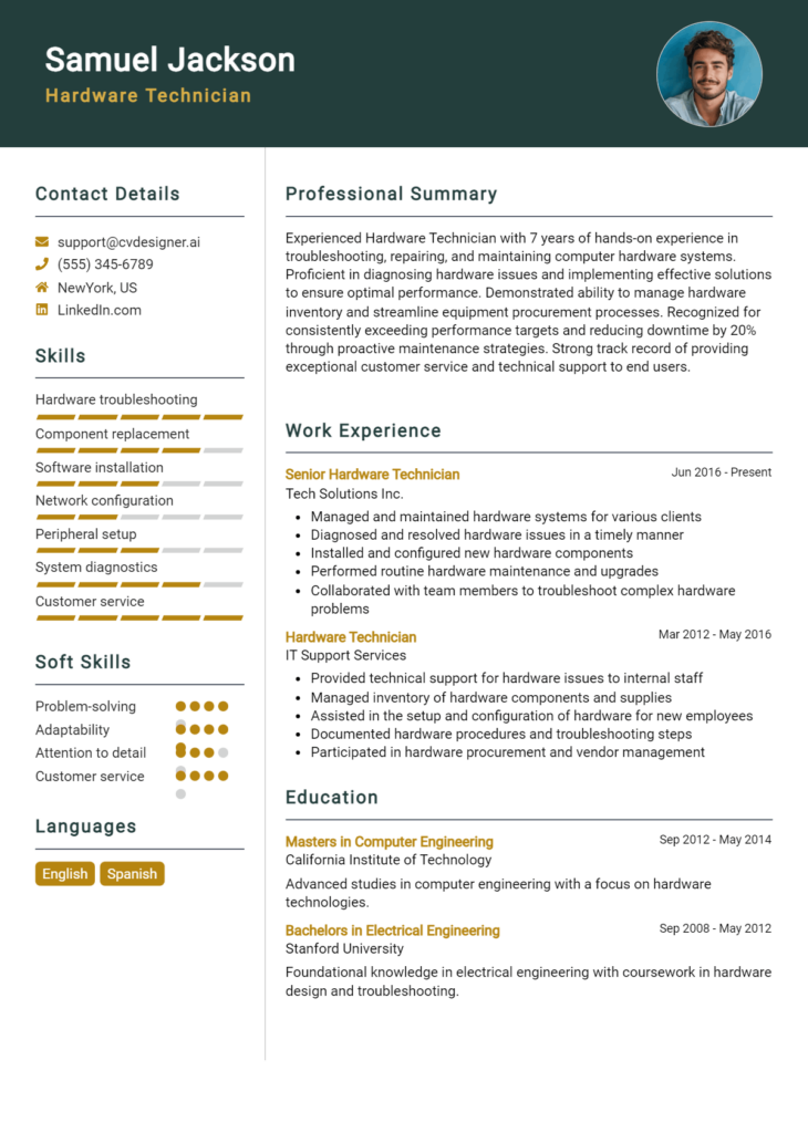 16 Wire Technician Resume Examples for 2024: Expert Tips & Templates ...