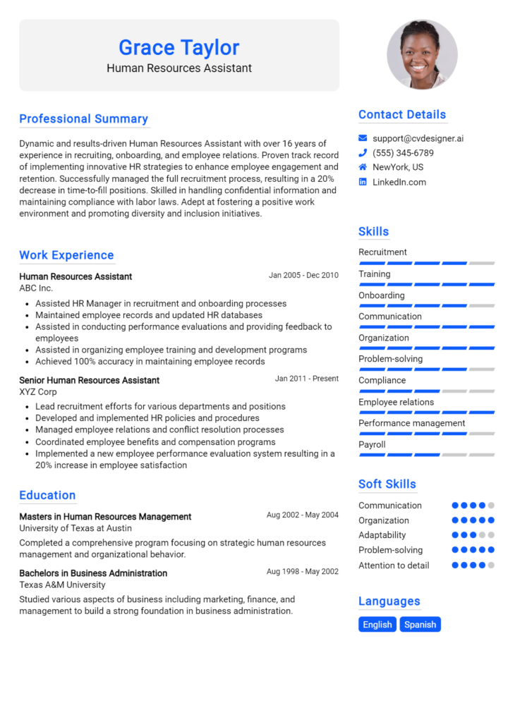 10 Human Resource Assistant Resume Examples for 2025: Tips to Stand Out ...