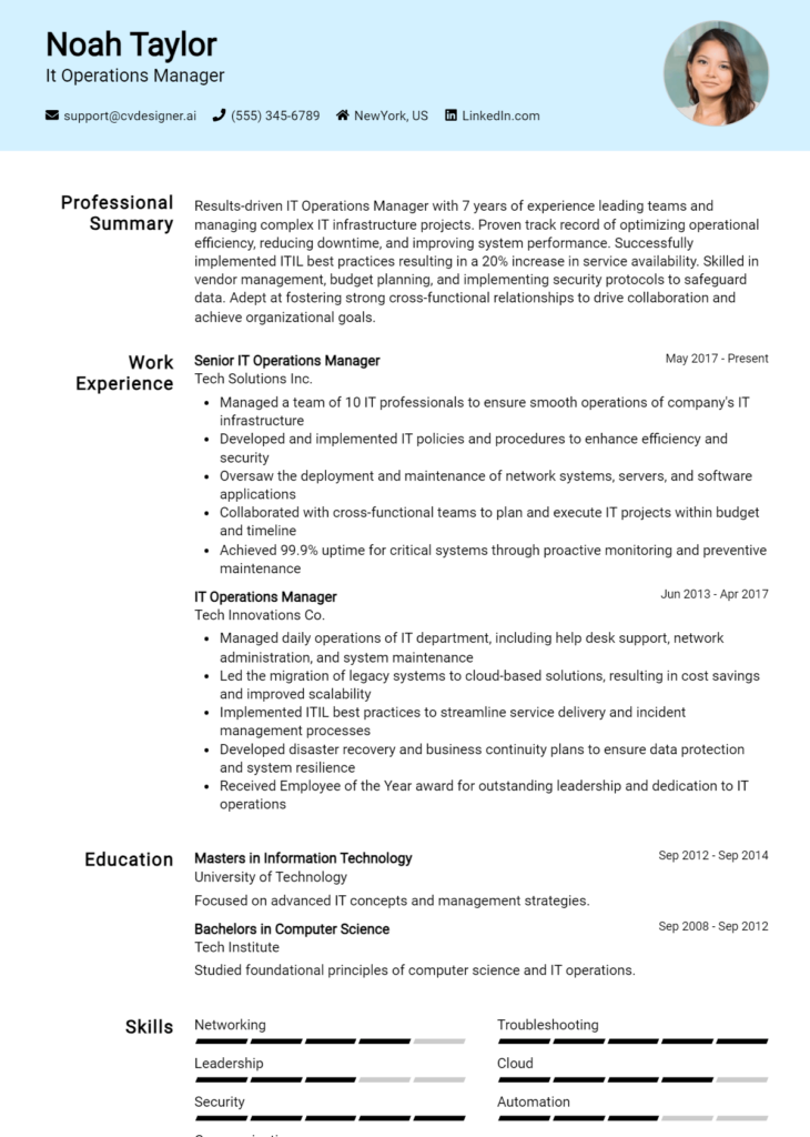 16 Senior Operations Manager Resume - It Operations Manager Resume Example 730x1024 