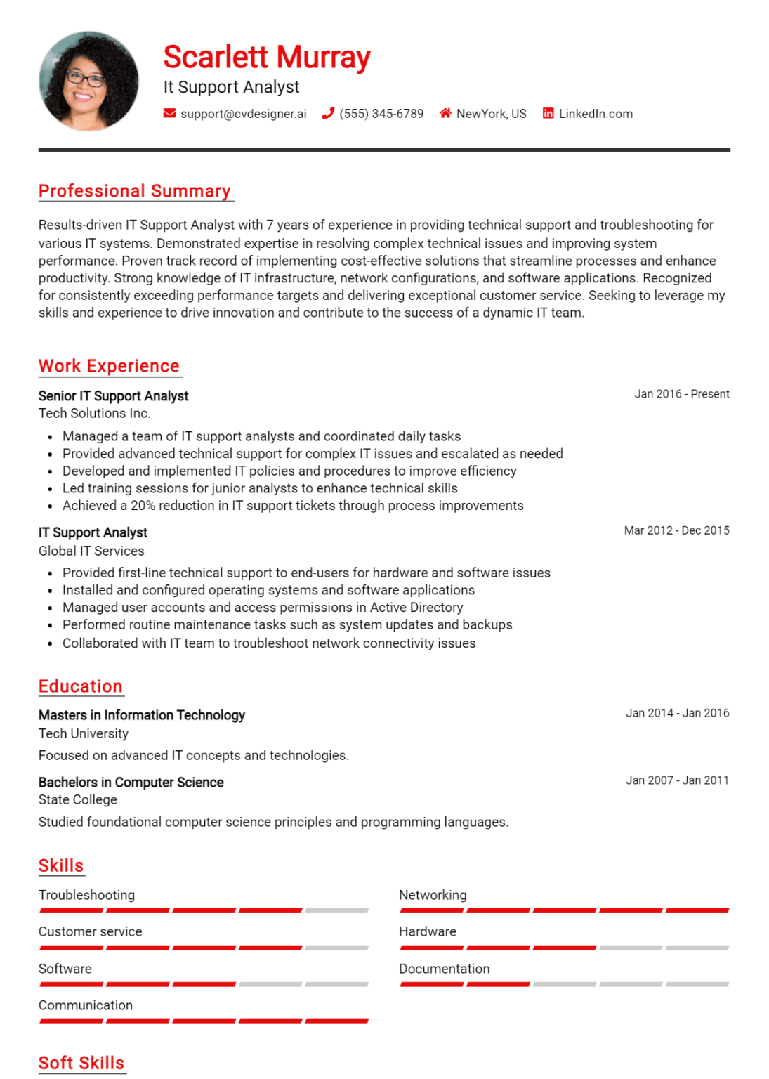 12 Support Analyst Resume Examples And Templates for 2024 - CVDesigner.ai