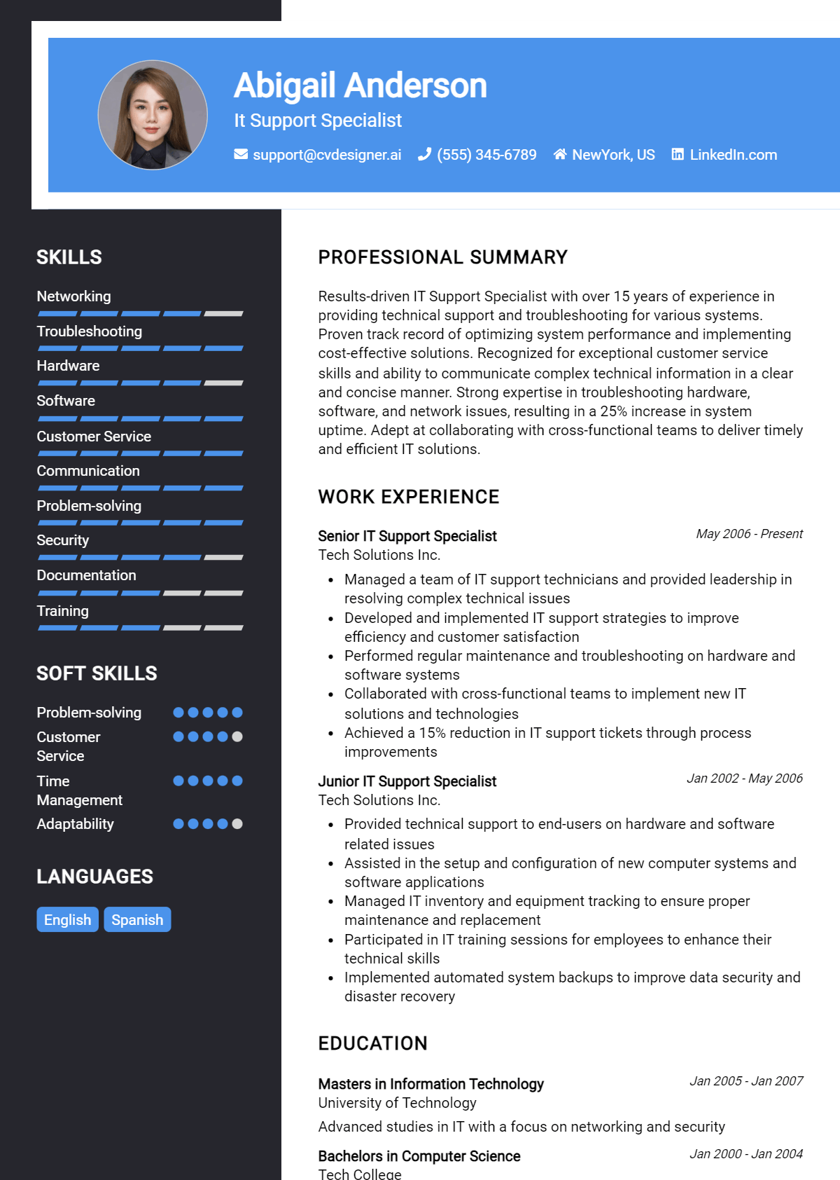 16 IT Support Specialist Resume Examples And Templates for 2025 ...