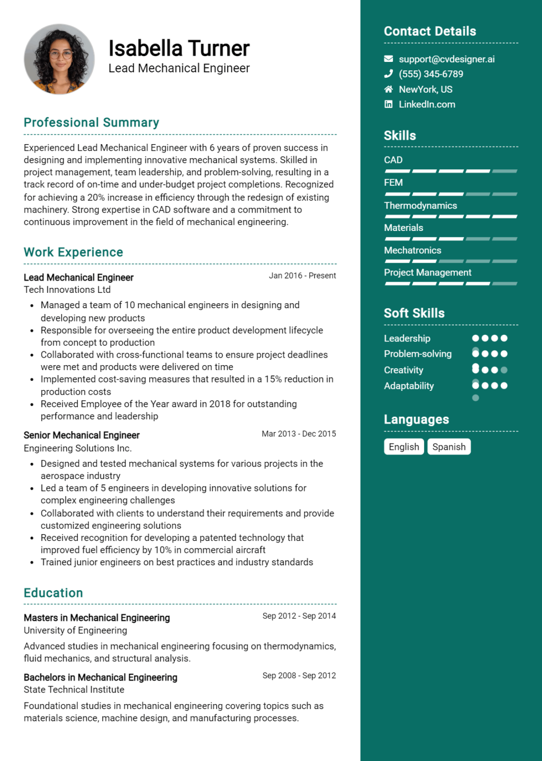 9 Mechanical Design Engineer Resume Examples And Templates for 2025 ...