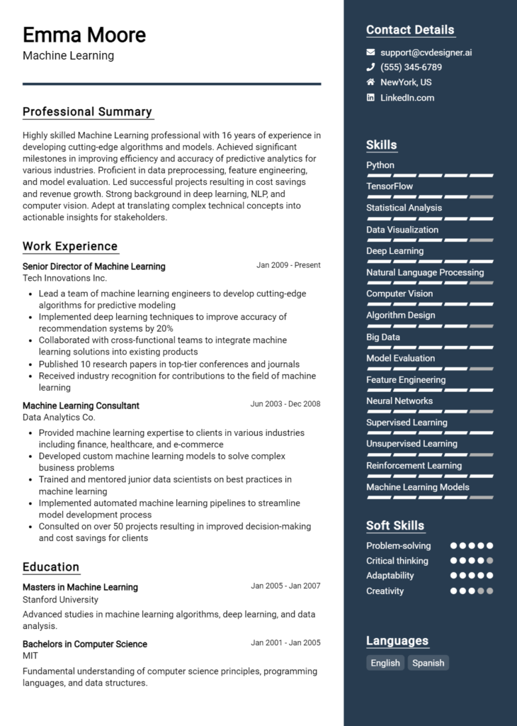 14 AI Engineer CV Examples And Templates for 2024: Best Writing Guide ...