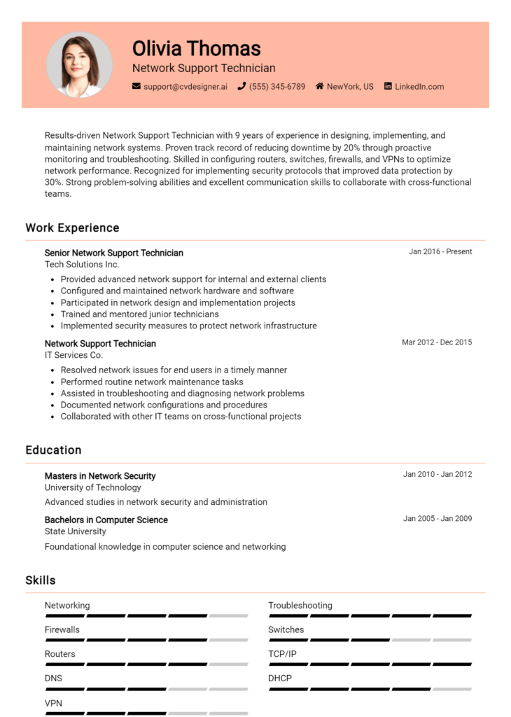 12 Support Analyst Resume Examples And Templates for 2024 - CVDesigner.ai