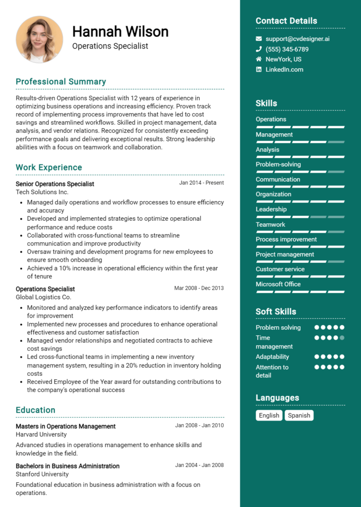 16 Operations Engineer Resume Examples for 2024: Free Downloadable ...