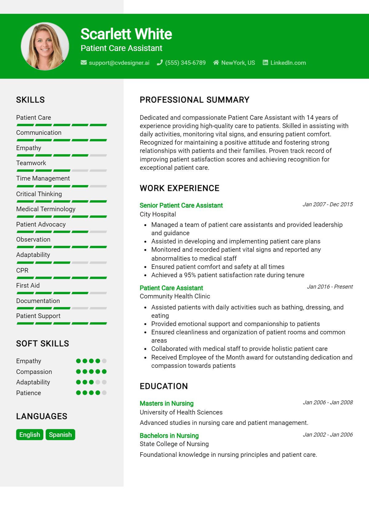 Patient Care Assistant Resume Example - Patient Care Assistant Resume Example 