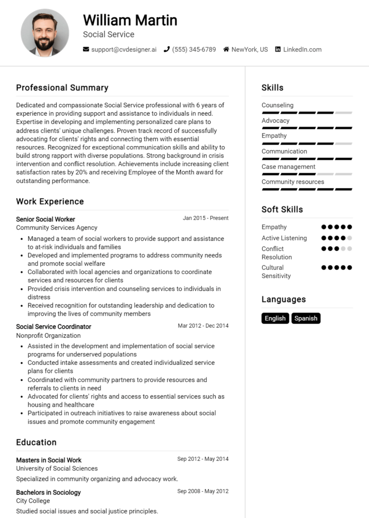 Social Service Resume Example for - Social Service Resume Example 730x1024 