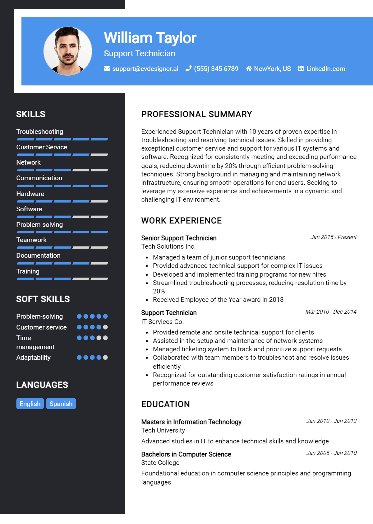 12 Support Analyst Resume Examples And Templates for 2024 - CVDesigner.ai