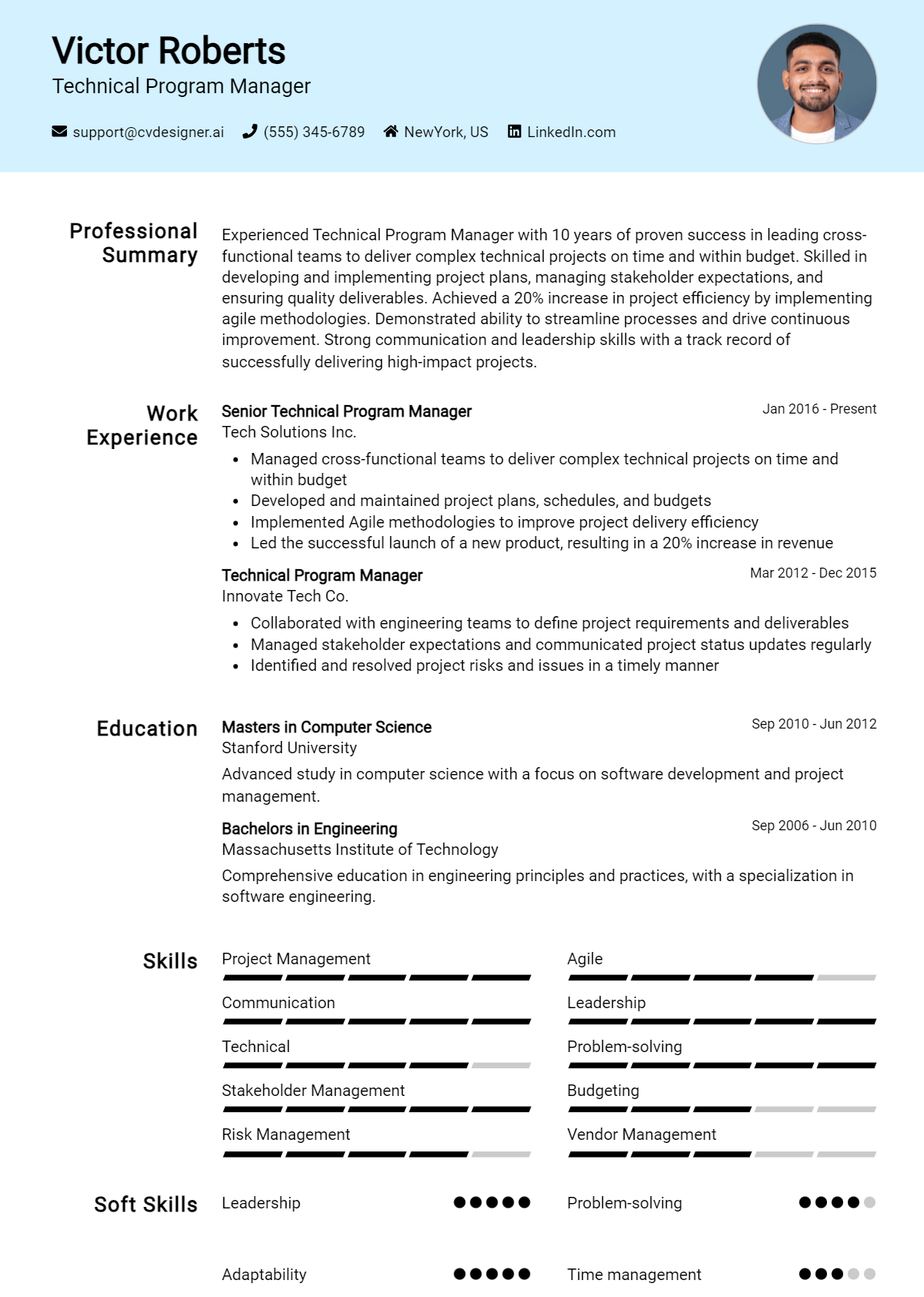 12 Technical Program Manager Resume Examples And Templates for 2025 ...