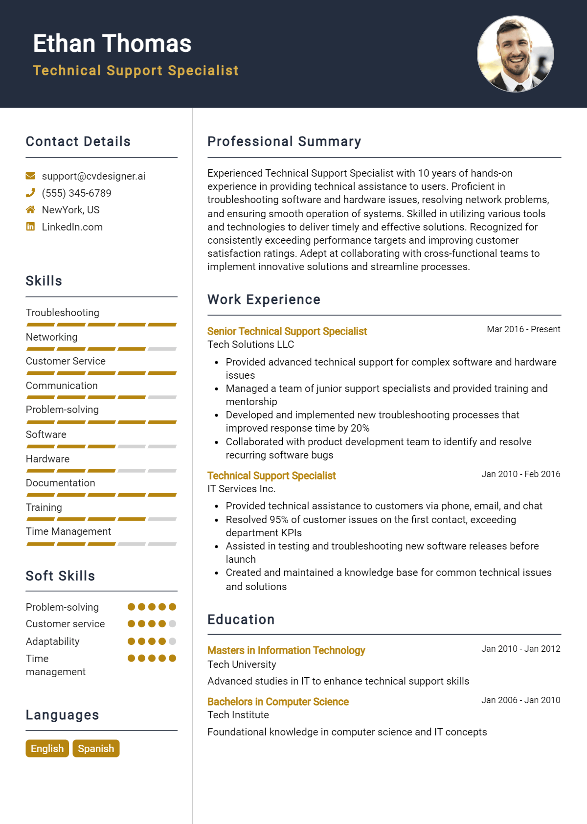 12 Support Analyst Resume Examples - Technical Support Specialist Resume Example 