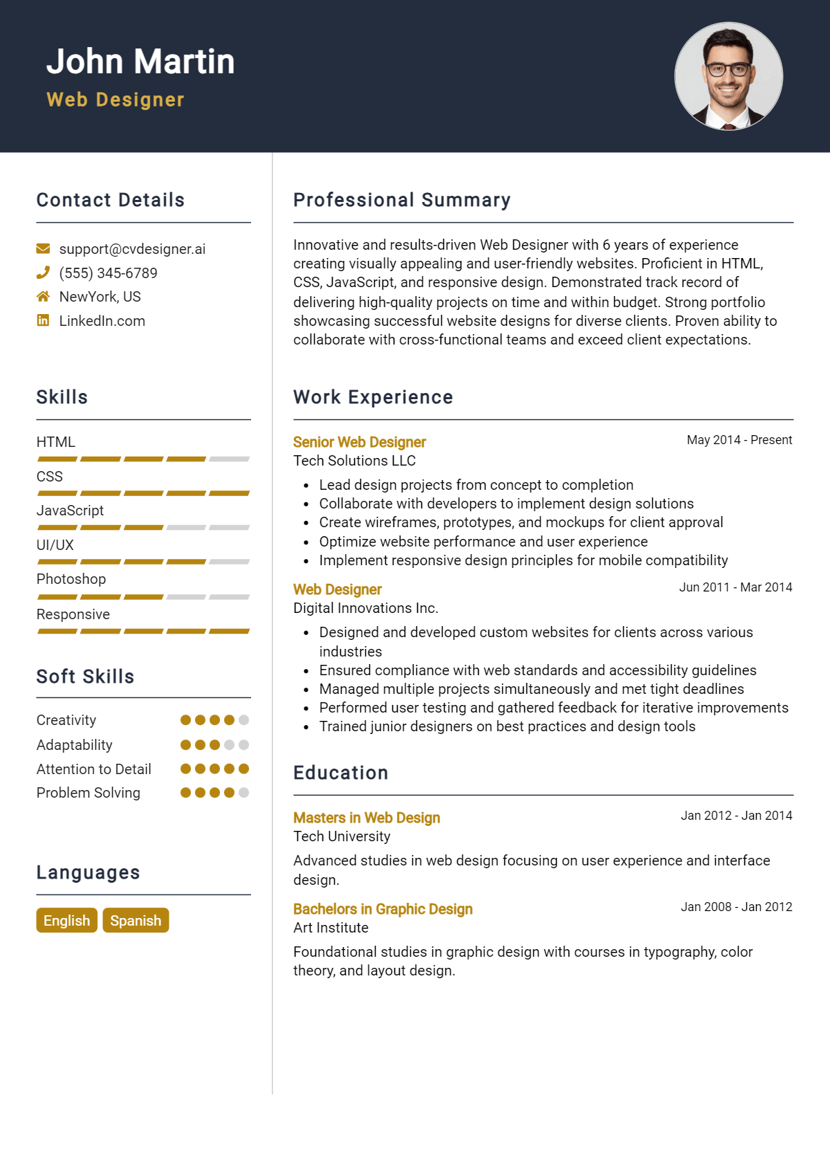 18 Web Ui Developer Resume Examples for 2024: Top Templates - CVDesigner.ai