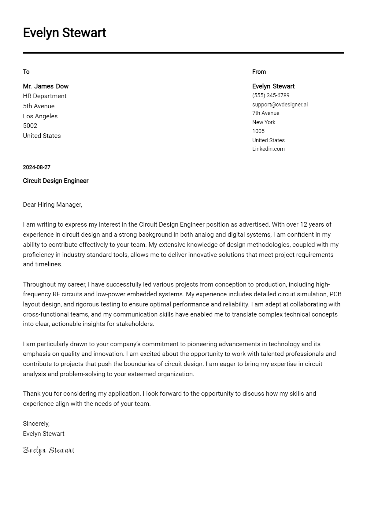 12 Design Engineer Cover Letter Examples with Writing Tips for 2024 ...