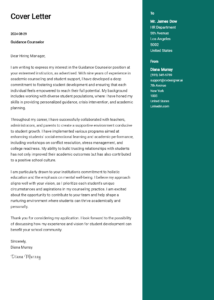 Guidance Counselor Cover Letter Example For 2025 Writing Guide Guidance Counselor Cover Letter Example 214x300