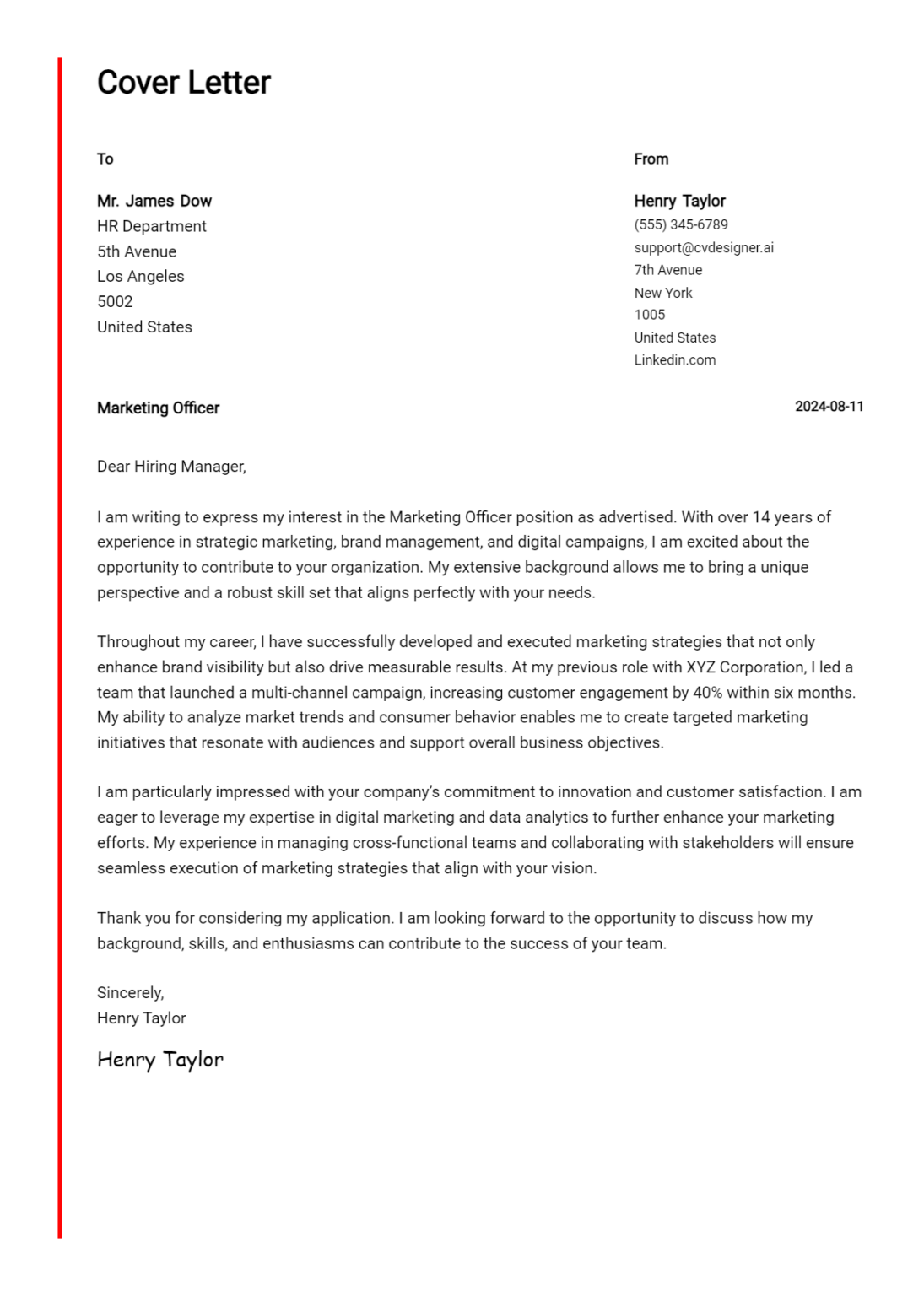 19 Marketing Officer Cover Letter Examples For 2025 Writing Guide Marketing Officer Cover Letter Example 1095x1536 
