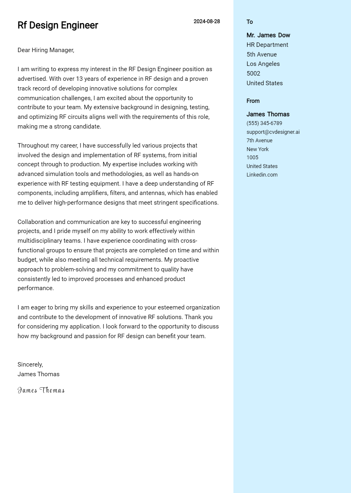 12 Design Engineer Cover Letter Examples with Writing Tips for 2024 ...